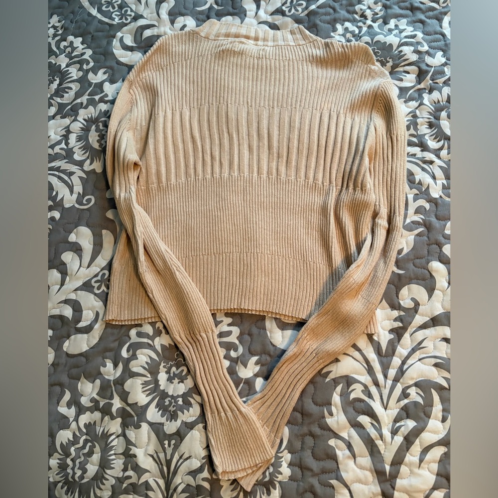 AE Ribbed Tan Crop Sweater - Picture 3 of 3